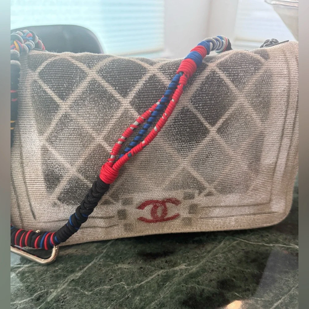 Limited Edition Chanel Runway collectible GRAFFITI ART SCHOOL FLAP BAG FROM 2014
